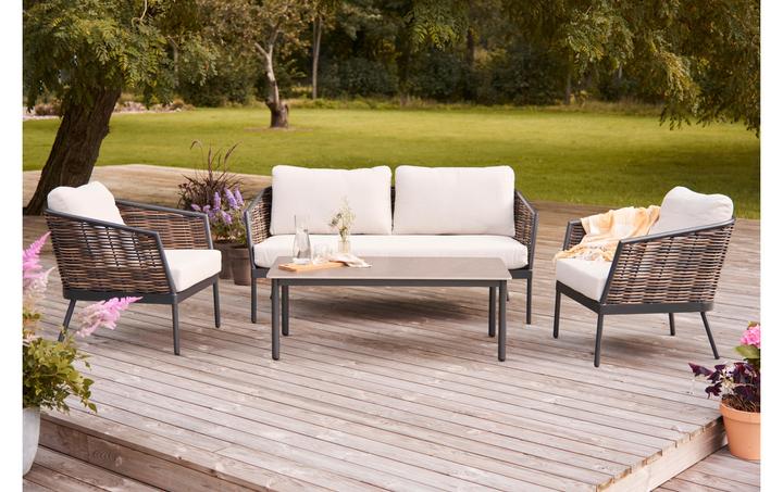 Immagine prodotto Schou Set da salotto Daniela, 4 pezzi, nero/grigio