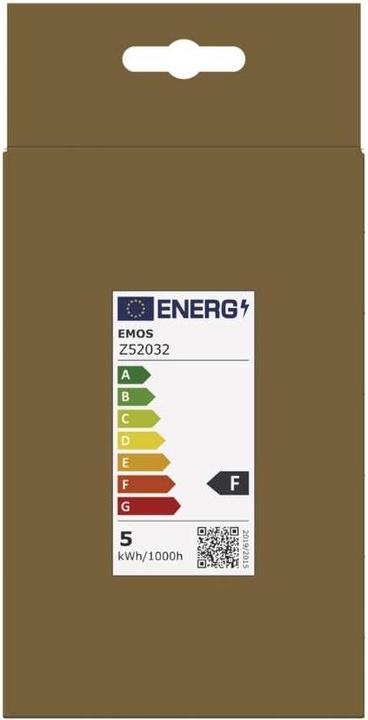 Label énergétique Emos Lampe LED Vintage G95 / E27 / 4,5 W (40 W) / 420 lm / Blanc chaud (E27, 4.50 W, 420 lm, 1 x, F)