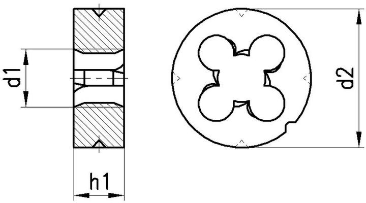 Actual product image Neriox Threading die HSS, Tol. 6g, M9