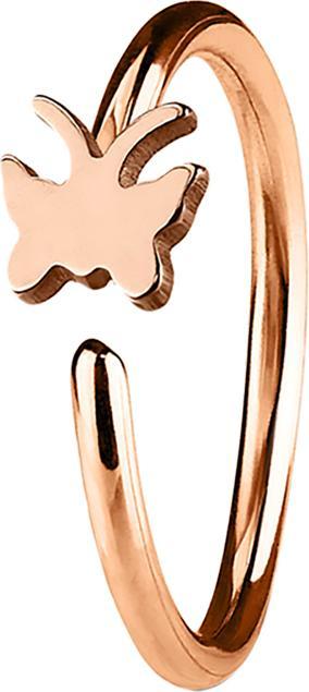 Image du produit Star Piercing Micro piercing anneau avec papillon or rose (Acier chirurgical 316L, sans laiton)