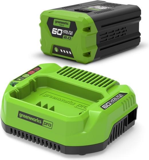 Produktbild Greenworks GSK60B2, Starter-saet, 60V, Universal lader m/ 2Ah Batteri (60 V)