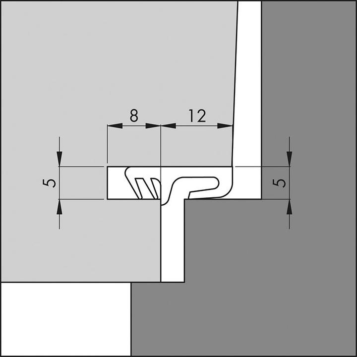 Immagine prodotto Ellen Guarnizione di battuta dell'anta 4050 DIY ( 3327023245 ) Lunghezza 5 m per il passaggio in