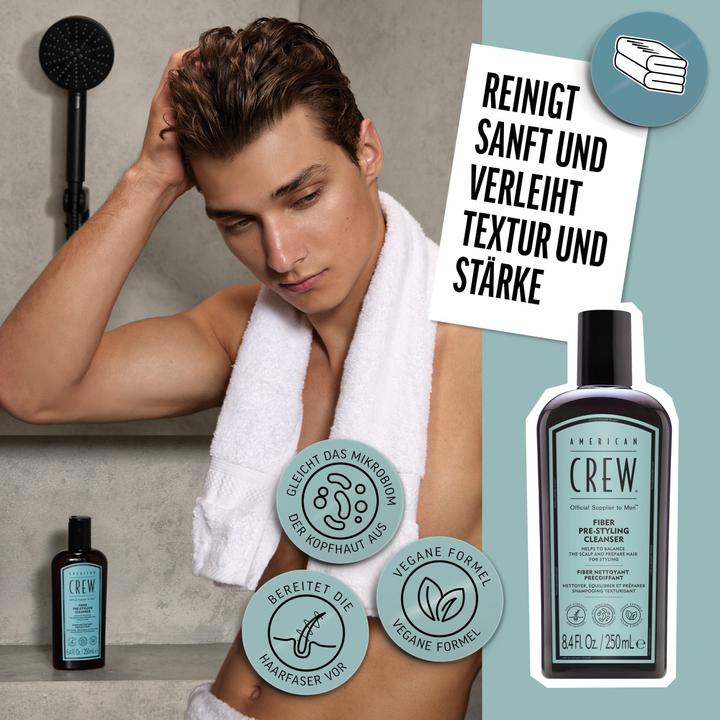 Immagine prodotto American Crew Fiber Pre-Styling Cleanser, 250ml (250 ml, Shampoo liquido)