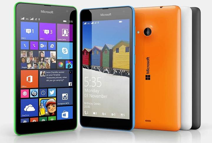 Image du produit Microsoft Lumia 535 (8 Go, Noir, 5", 5 Mpx, 3G)