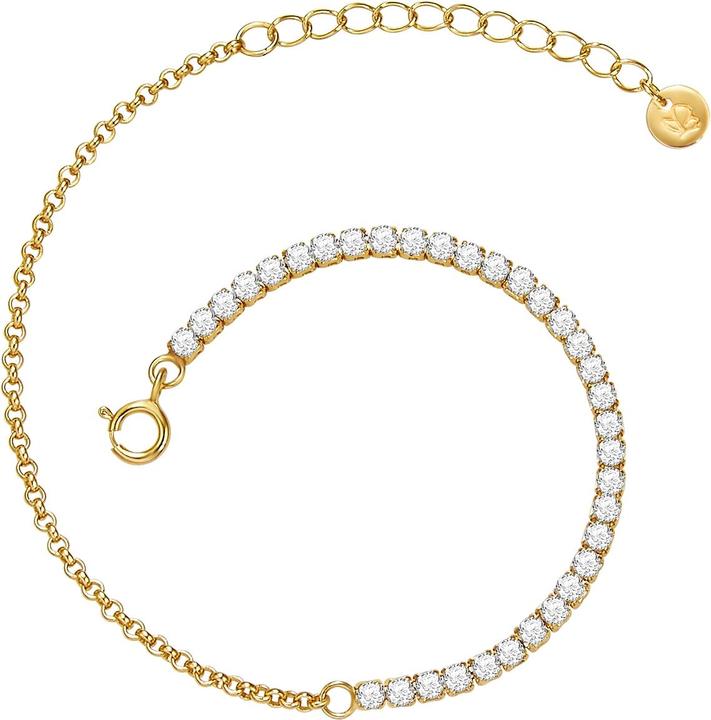 Produktbild Glanzstücke München Damen Sterling Silber Zirkonia gelbgold 17,0 cm Basislänge + 3,0 cm Verlängerung - 26695 (17 cm, Sterling Silber)
