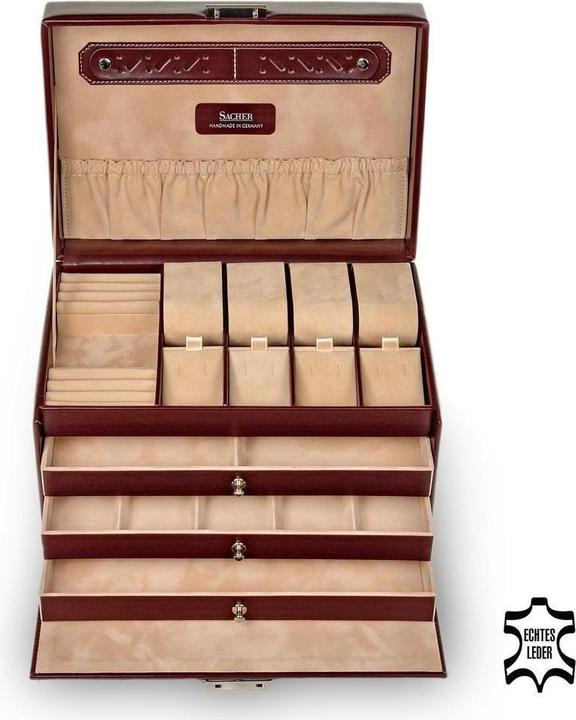 Sacher 73.107.010143 - Schmuckkasten Katja new classic bordeaux Leder