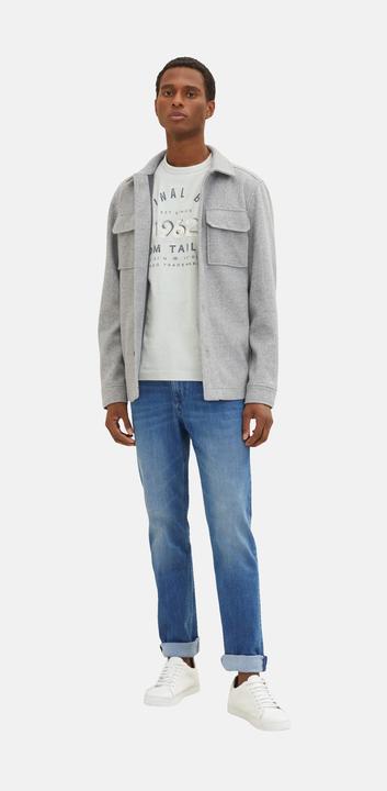 Image du produit Tom Tailor T-Shirt Gestreiftes Kurzarmshirt mit Rundhalsausschnitt und Print (M)