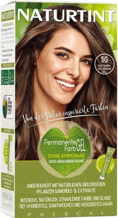 Naturtint Permanent Hair Color Gel 5G Chestnut Golden Brown Light Without Ammonia (5G Chestnut golden brown light without ammonia)