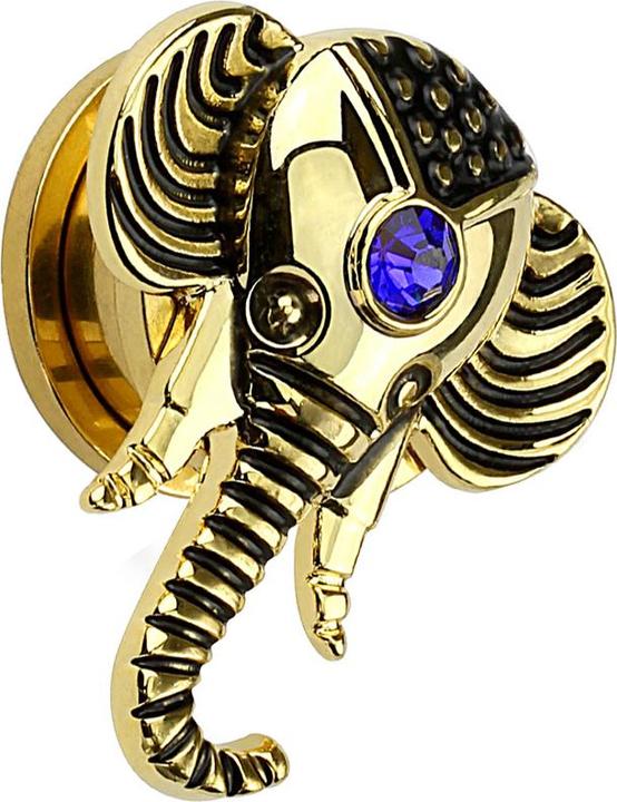 Immagine prodotto Star Piercing Spina elefante placcata oro 14k con cristallo (Ottone, Acciaio chirurgico 316L)