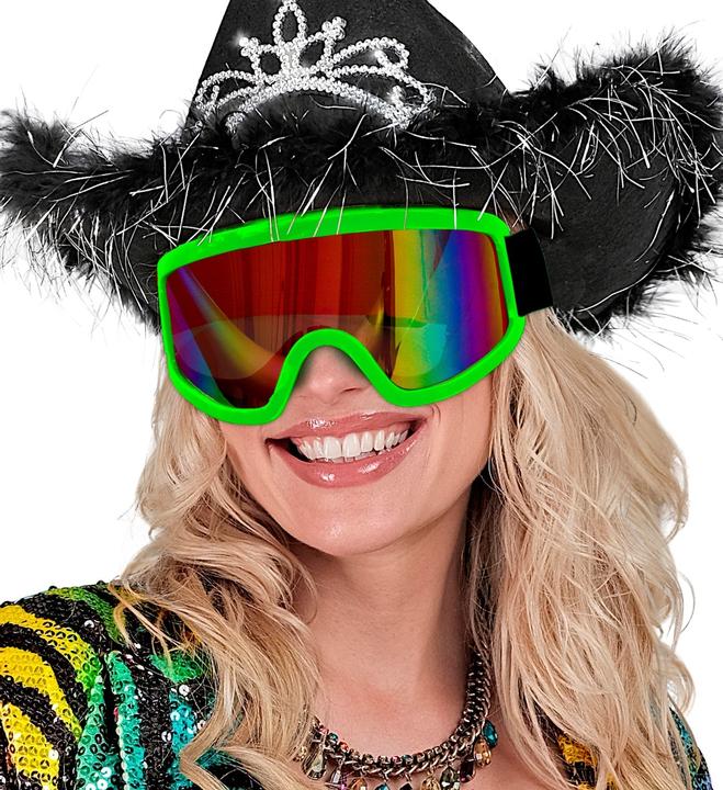 Image du produit Widmann Lunettes de ski vert fluo années 80
