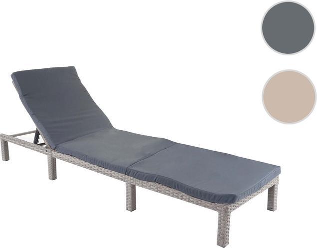 Image du produit Swisshandel24 Poly-Rattan Bain de soleil, Relax Bain de jardin - Basic gris, Coussin gris foncé (198 cm)