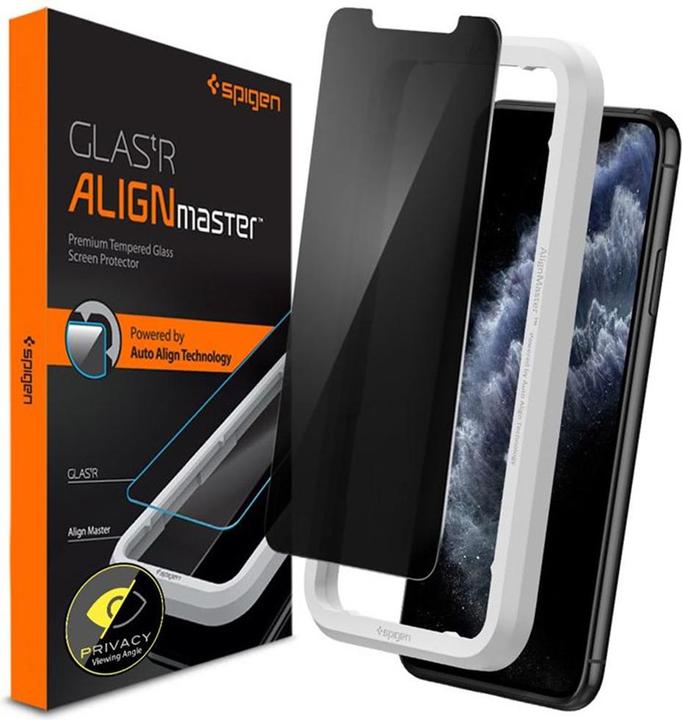 Actual product image Spigen Tempered Glass Alm Glass.Tr Iphone 11 Privacy (1 Piece, Apple iPhone XR, Apple iPhone 11)