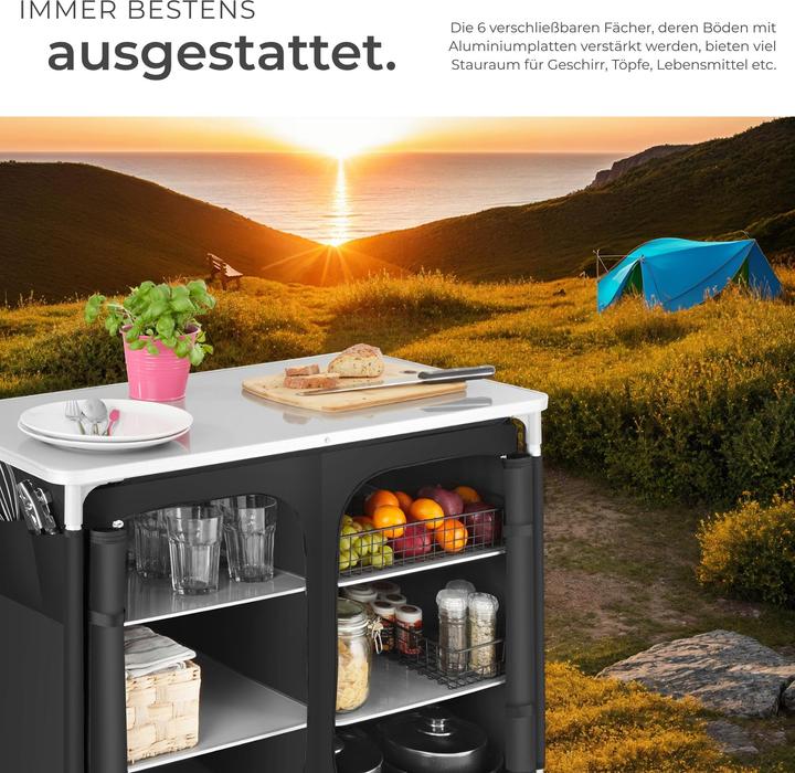 Immagine prodotto tectake Cucina da campeggio 97x47,5x78cm