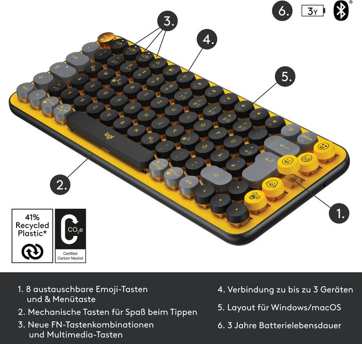 Produktbild Logitech POP Keys (CH, Kabellos)