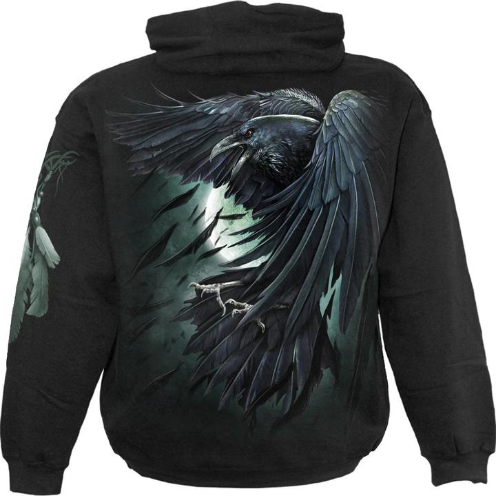 Actual product image Spiral Unisex Adult Shadow Raven Hoodie (S)