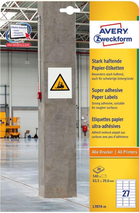 Produktbild Avery Stark widerstandsfähige Papieretiketten