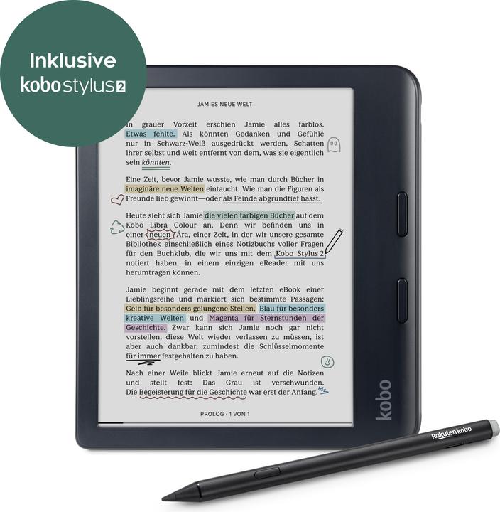 Kobo Libra Colour incl. Stylus 2 (7", 32 Go, Noir)