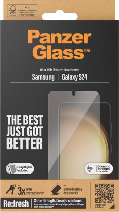Productafbeelding PanzerGlass Ultrabrede pasvorm (1 Stuk, Samsung Galaxy S24)
