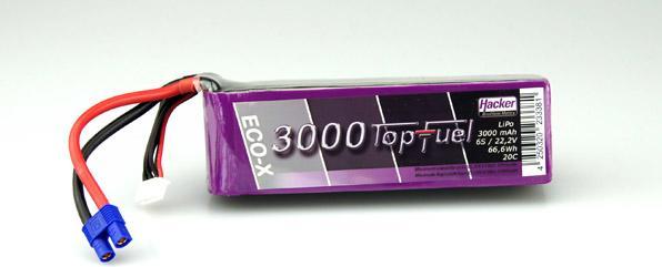 Immagine prodotto Hacker TopFuel Batteria LiPo 3000mAh 22.2V 6S 20C MTAG (22.20 V, 3000 mAh)