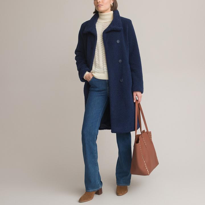 Actual product image Anne Weyburn Bouclé Coat with Button Closure (46)