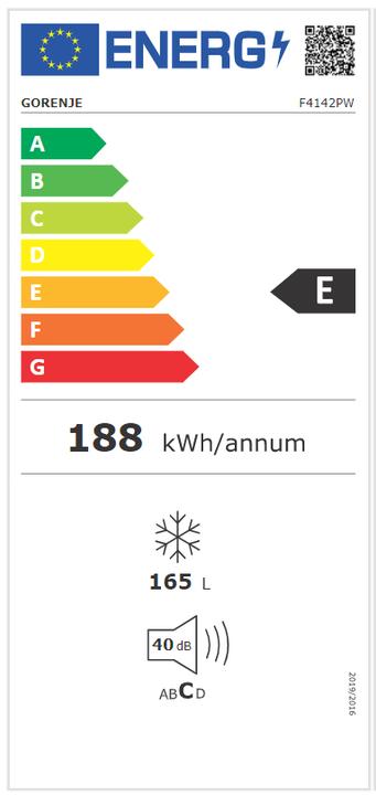 Energie-Label Gorenje F4142PW (Freistehend, 165 l)