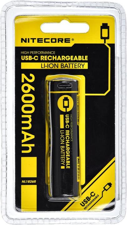 Image du produit Nitecore 18650 Batterie USB 2600mAh NL1826r