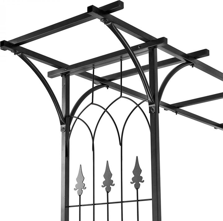 Produktbild Dema Rosenbogen Torbogen Gartentor Rosengitter Rankhilfe Rankgitter Metall schwarz (204 cm, 204 cm)