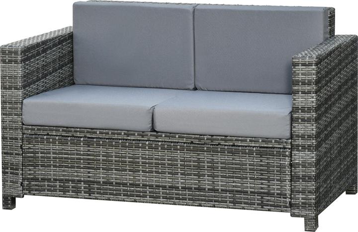 Image du produit Outsunny Canapé 2 places en rotin avec coussins
