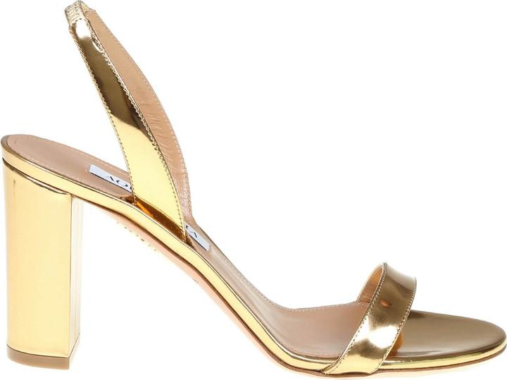 Aquazzura so nude 85 mirror effect leather sandal (39)