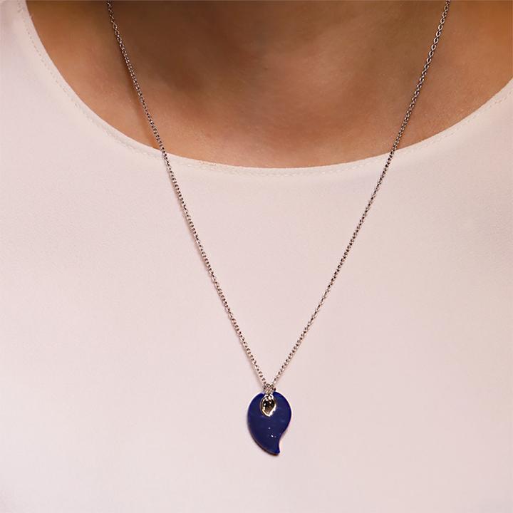 Produktbild Ti Sento Milano Collier mit dunkelblauen Stein 3918BL/45 (925 Sterling Silber, 48 cm)