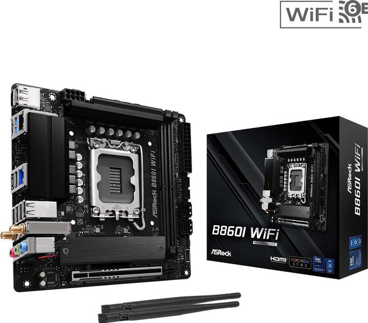 AsRock B860I WiFi (LGA 1851, Intel B860, Mini-ITX)