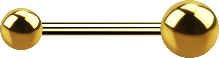 Image du produit Star Piercing Micro Barbell plaqué or avec deux boules (sans laiton, Acier chirurgical 316L)
