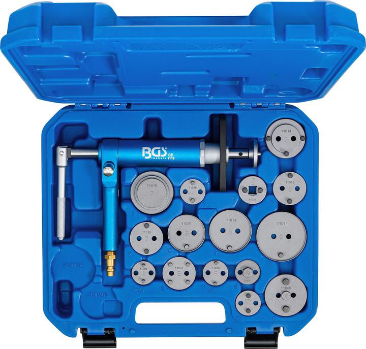 Actual product image BGS Brake Piston Reset Tool Set pneumatic 16 pcs. (Rear brake, Brake kit, 16)