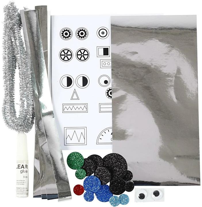 Produktbild Creativ Company Bastelset Mini WC-Papier-Rollen-Roboter 7-teilig, Silber