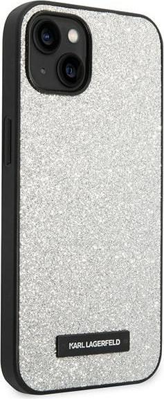 Immagine prodotto Karl Lagerfeld KLHCP14SG2ELS Custodia rigida per iPhone 14 6,1" srebrny/argento Glitter Plaque Logo (Apple iPhone 15, Apple iPhone 14, Apple iPhone 13)