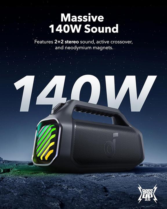 Immagine prodotto soundcore Boom 2 Plus (20 h, Porta USB, Batteria ricaricabile)