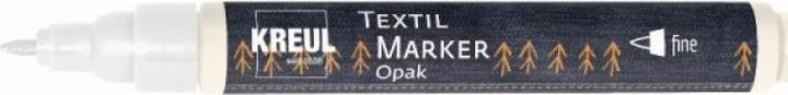 Kreul Textilmarker OPAK, Rundspitze fine, weiá (Weiss, 2 mm, 1 x)