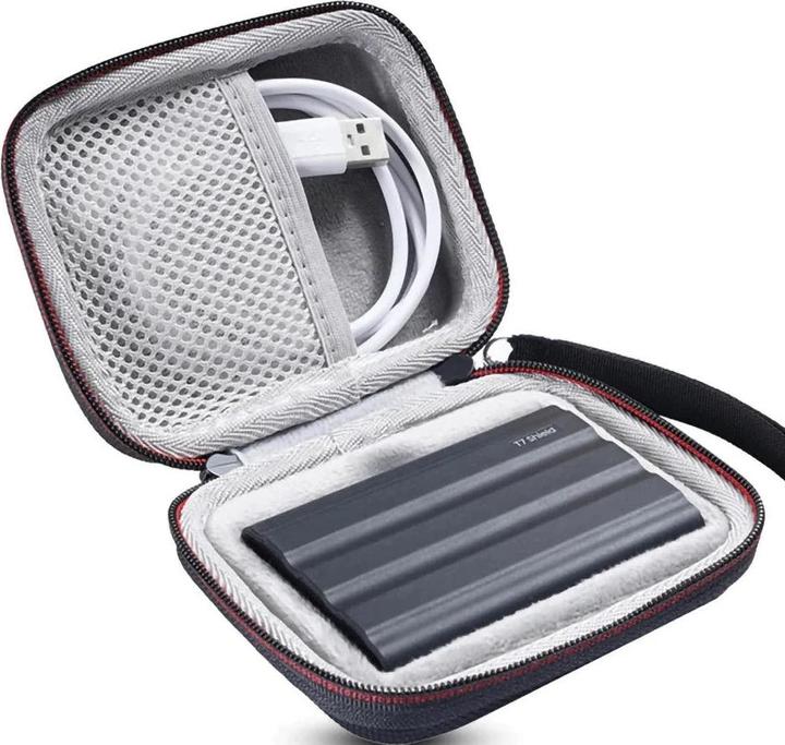 Produktbild Only-Bags.Store Festplatten Trage Tasche für Samsung T7 Touch-SSD. Stossfest Hart Hülle Organizer