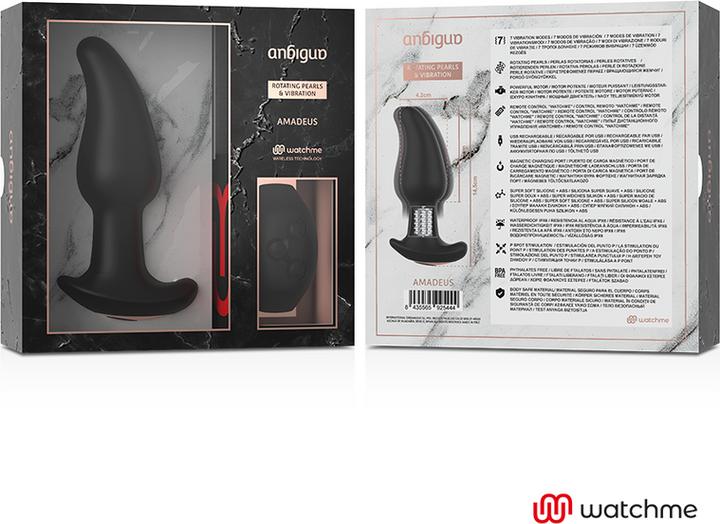 Actual product image Anbiguo Anal vibrator "Amadeus" with rotating beads and remote control