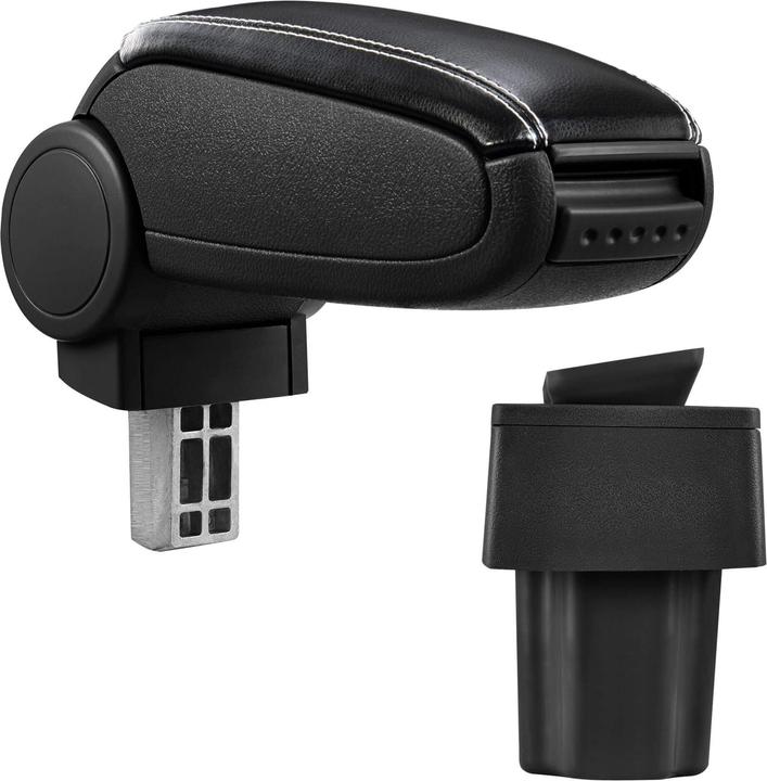 Actual product image Pro-Tec Centre armrest Opel Astra G with storage compartment imitation leather black with white stitching