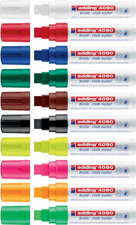 Image du produit Edding 4090 Marqueur à la craie (Bleu, 4 mm, 5 x)