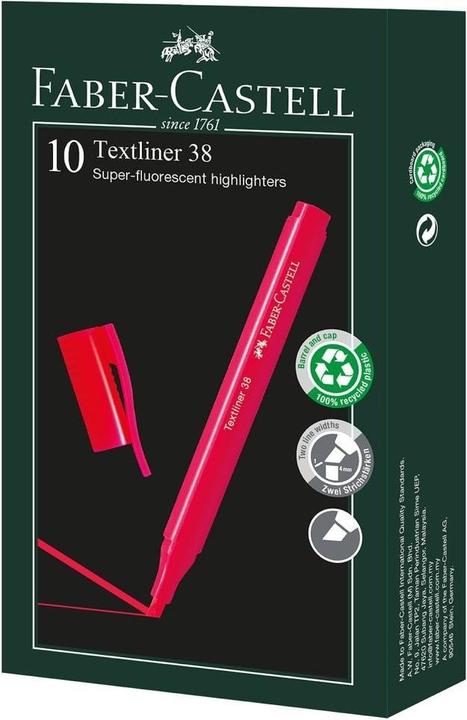 Image du produit Faber-Castell Surligneur 38 Forme de stylo (Rouge, 1 mm, 1 x)