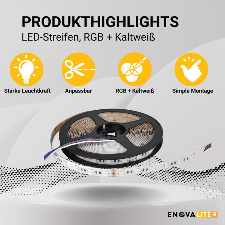Immagine prodotto Enovalite Strisce LED (RGB, 500 cm, Interno)