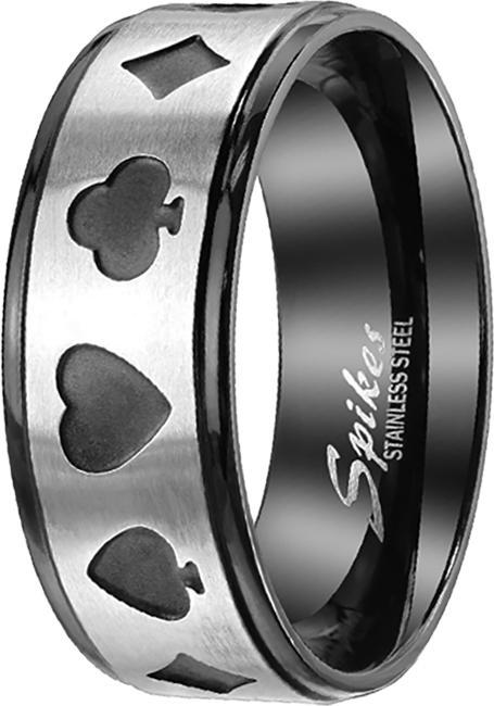 Immagine prodotto Star Piercing Anello poker di righe nere in argento spazzolato (Acciaio chirurgico 316L, senza ottone)