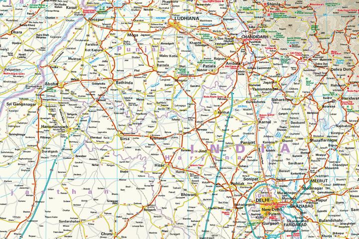 Actual product image Map Indien, Nordwest / India, Northwest (1:1,300,000)