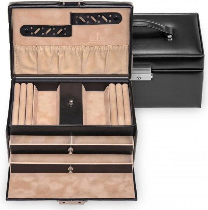 Image du produit Sacher 27.107.010.443 - Coffret à bijoux Eva New Classic, noir (cuir véritable )