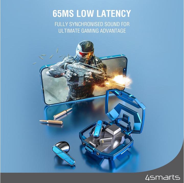 Produktbild 4smarts TWS Bluetooth Kopfhörer GameBuds (keine Geräuschunterdrückung, 24 h, Kabelgebunden)