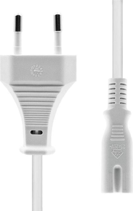 Actual product image ProXtend PC-CC7-003W Power Cable White 3 m Mains Plug Type C C7 Coupler (3 m, C7)