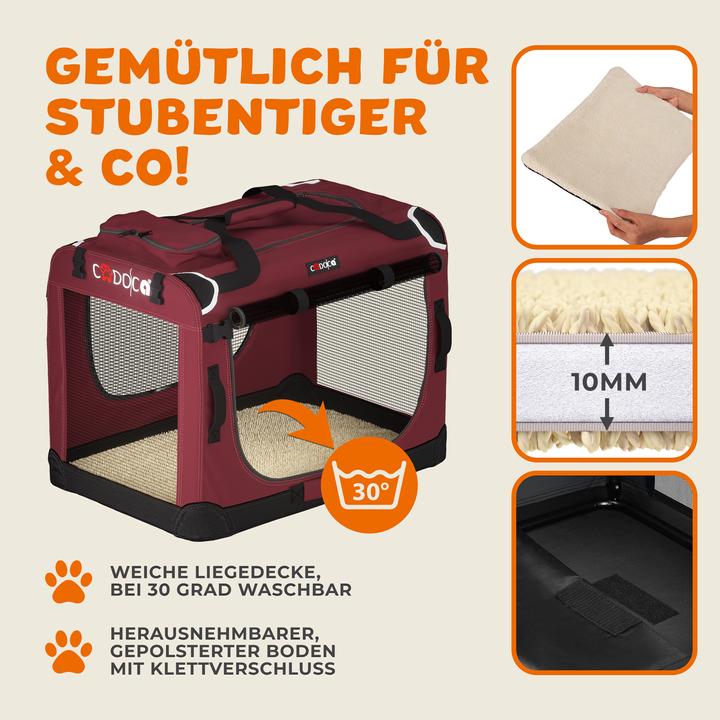 Immagine prodotto Cadoca Trasportino per Animali S/M/L/XL/XXL (Cane, Pieghevole, Lavabile)