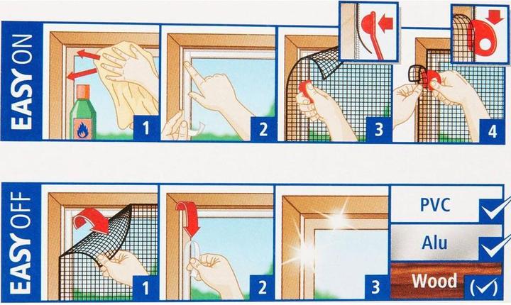 Actual product image tesa Insect screen COMFORT for windows, with Velcro tape, self-adhesive, without drilling (100 x 100 cm)